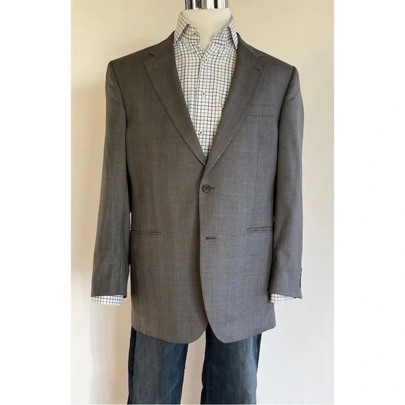 Jos A Bank Mens Sport Coat Blazer Sport Jacket Two Button Wool Silk Size 42 L